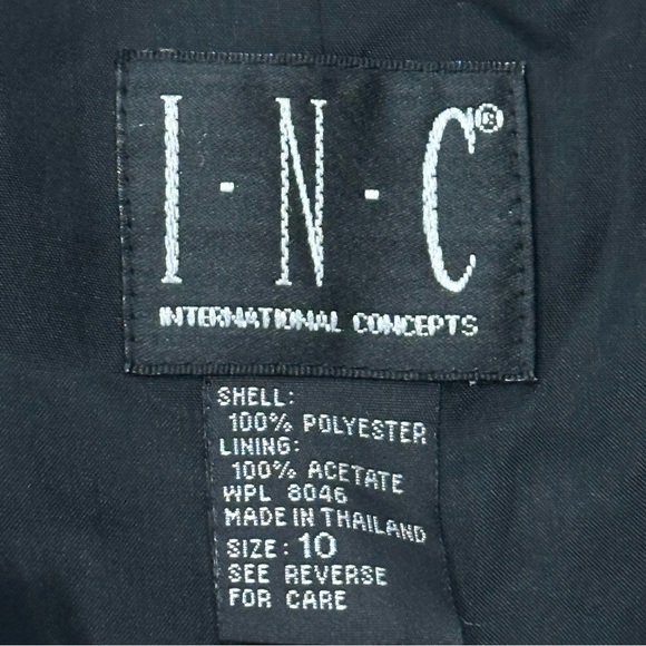 INC International Two Button Notch Collar Classic‎ Gray Blazer Jacket in Size 10 - Picture 3 of 4